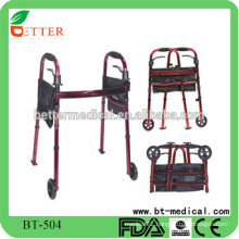 New folding aluminum walker with sleigh